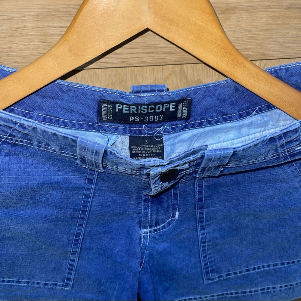 Vibrant Blue Slim Fit Jean Shorts with Cuffed Hem